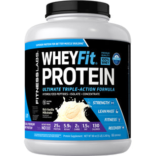 Whey Protein WheyFit (Rich Vanilla Milkshake), 5 lb (2.268 kg) Bottle