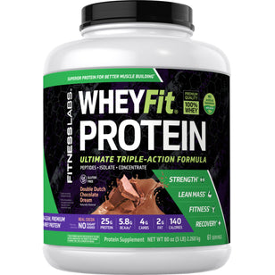 WheyFit Protein (Natural Double Dutch Chocolate Dream), 5 lbs (2.268 kg) Bottle
