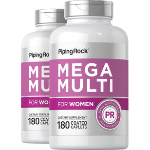 Women's Mega Multi, 180 Coated Caplets, 2 Bottles