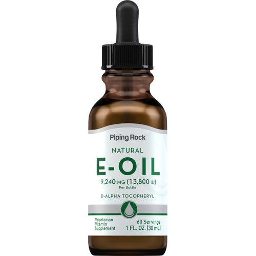 100% Natural Vitamin E-Oil, 13,800 IU, 1 fl oz (30 mL) Dropper Bottle