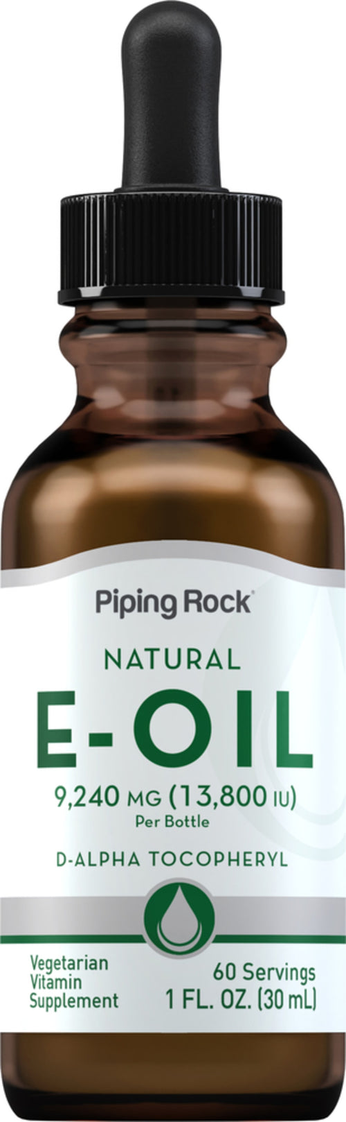 100% Natural Vitamin E-Oil, 13,800 IU, 1 fl oz (30 mL) Dropper Bottle