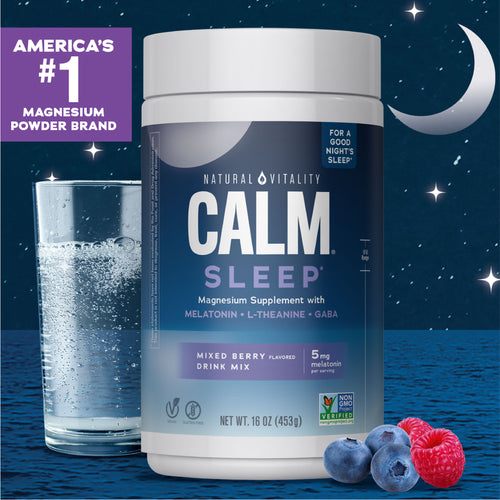 CALM Sleep with Melatonin Powder Wildberry, 16 oz (453 g)