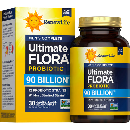 Ultimate Flora Men's Complete Probiotic 90 Billion, 30 Delayed Release Vegan Caps