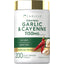 Carlyle Odorless Garlic & Cayenne supplement, 1150mg, 200 quick release softgels bottle.