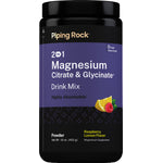 Raspberry Lemon Magnesium Citrate & Glycinate Drink Mix, 16 oz. Powder, Highly Absorbable, 0 Sugar.