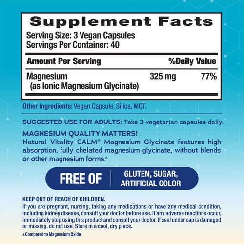 CALM Magnesium Glycinate, 300 mg (per serving), 120 Vegan Capsules