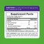 Image showing the Supplement Facts panel for Zinc 50 mg with 60 gummies.
