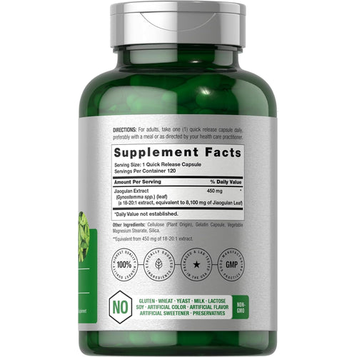 Jiaogulan, 8100 mg, 120 Quick Release Capsules