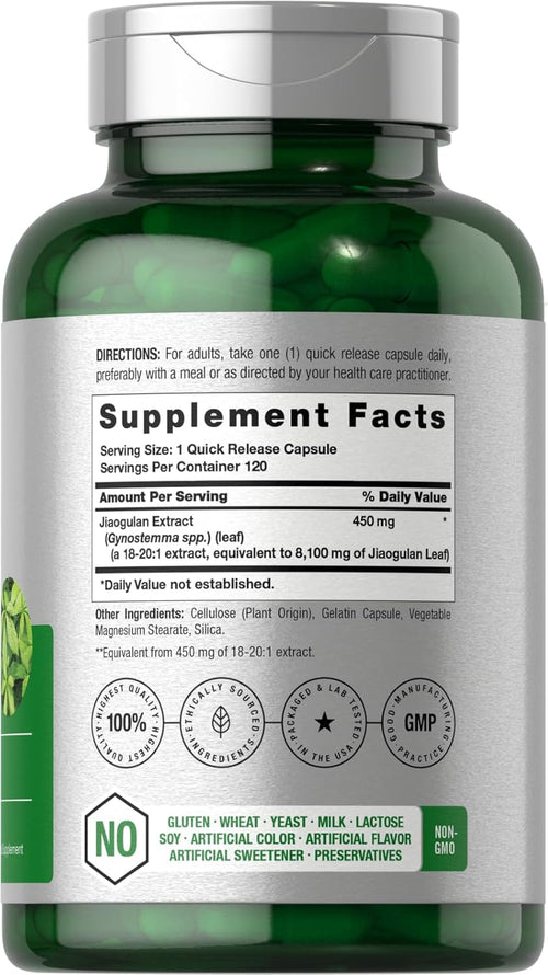 Jiaogulan, 8100 mg, 120 Quick Release Capsules
