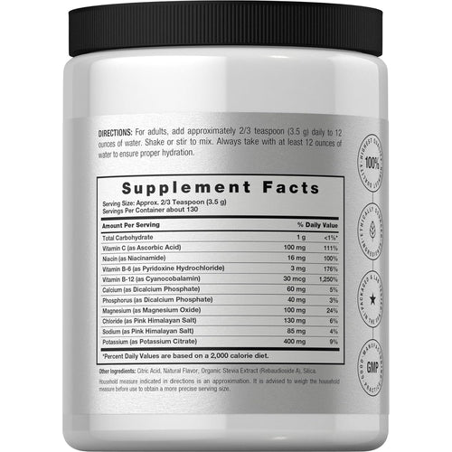 Electrolyte Powder (Lemon), 16 oz (454 g) Bottle