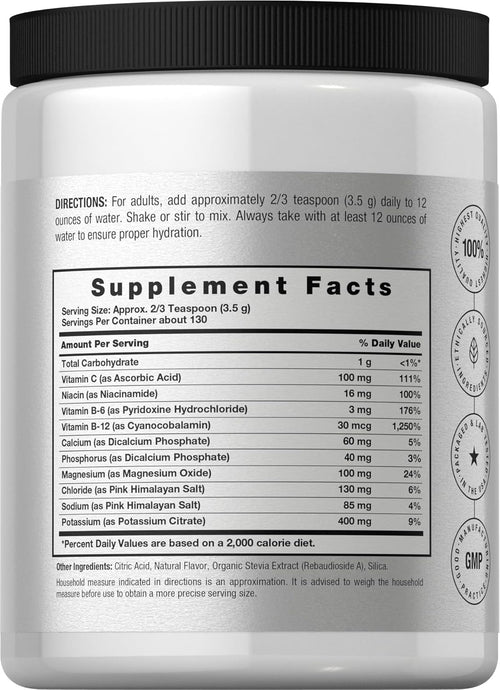 Electrolyte Powder (Lemon), 16 oz (454 g) Bottle