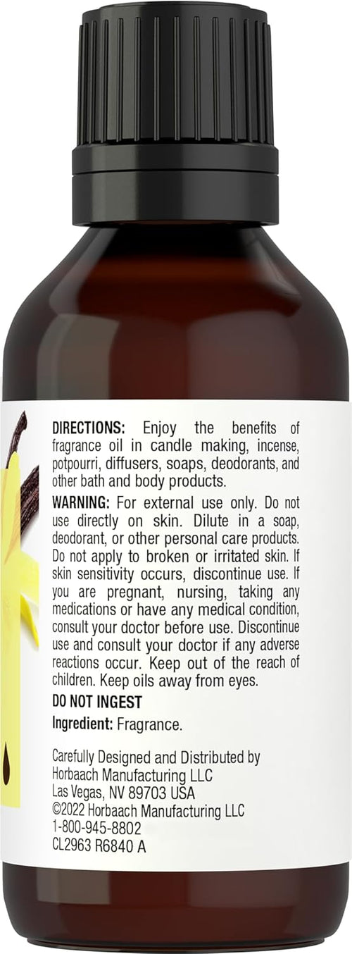 Vanilla Premium Fragrance Oil, 1 fl oz (30 mL) Dropper Bottle