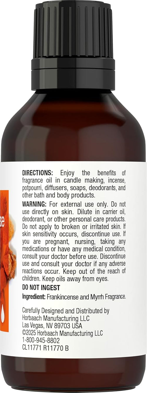 Frankincense Myrrh Premium Fragrance Oil, 1 fl oz (30 mL) Dropper Bottle