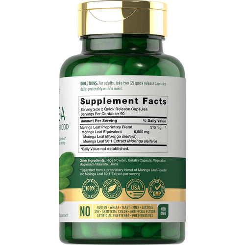 Moringa Oleifera, 6000 mg (per serving), 180 Quick Release Capsules