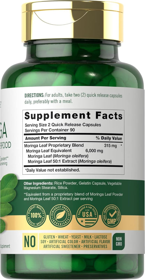 Moringa Oleifera, 6000 mg (per serving), 180 Quick Release Capsules