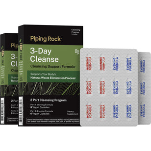 Two boxes of 3-Day Cleanse with a 2 Part Cleansing Program, each containing 6 Morning and 6 Evening Formula vegan capsules.