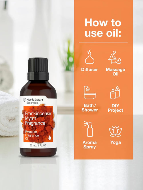 Frankincense Myrrh Premium Fragrance Oil, 1 fl oz (30 mL) Dropper Bottle