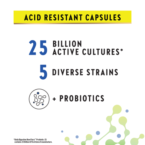 Daily Digestive Probiotic - 25 Billion CFU, 60 Vegetarian Capsules