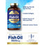 Product highlights graphic stating 3600 mg Fish Oil Per Serving, Coated Softgels, Potent Source of EPA and DHA, Natural Lemon Flavor.