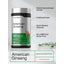 American Ginseng 1800mg equivalent per serving, 200 capsules herbal supplement.