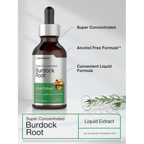 Burdock Root Liquid Extract Alcohol Free, 2 fl oz (59 mL) Dropper Bottle