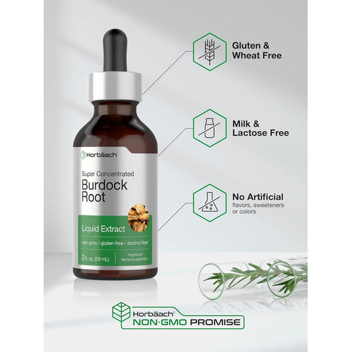 Burdock Root Liquid Extract Alcohol Free, 2 fl oz (59 mL) Dropper Bottle