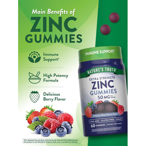 Zinc (Delicious Mixed Berry), 60 Gummies