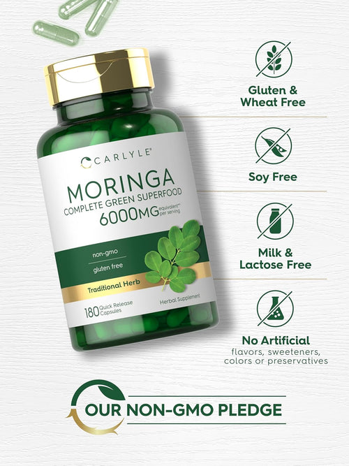 Moringa Oleifera, 6000 mg (per serving), 180 Quick Release Capsules