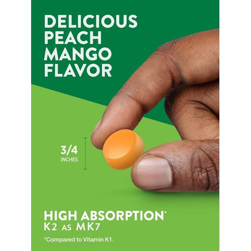Vitamin D3 + K2 Complex (Peach Mango), 50 Gummies