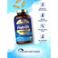 Omega-3 Fish Oil bottle with icons indicating gluten, wheat, milk, lactose, preservative free, no artificial sweeteners, non-GMO.