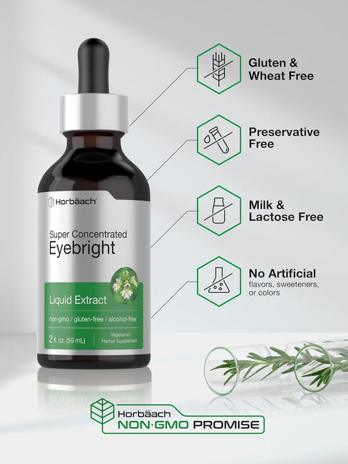 Eyebright Liquid Extract Alcohol Free, 2 fl oz (59 mL) Dropper Bottles