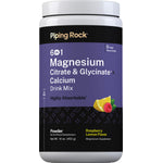 Magnesium Citrate & Glycinate Calcium Drink Mix Powder, Raspberry Lemon Flavor, 16 oz (453 g) pack.