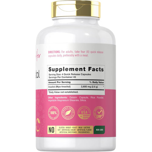 Myo-Inositol, 2600 mg (per serving), 180 Quick Release Capsules