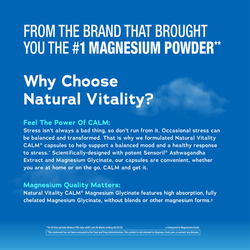 CALM Ashwagandha Magnesium Glycinate, 90 Vegetarian Capsules