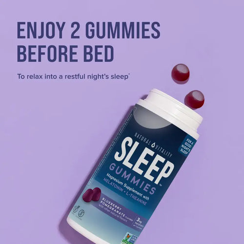 CALM Sleep with Melatonin Gummies Blueberry-Pomegranate Flavor, 120 Tasty Gummies
