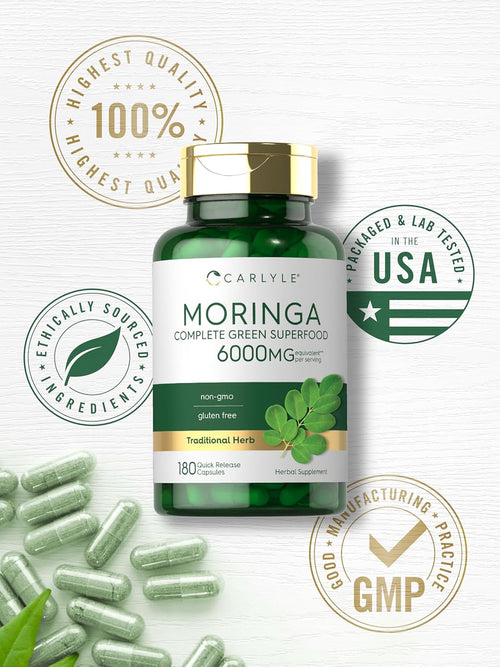 Moringa Oleifera, 6000 mg (per serving), 180 Quick Release Capsules