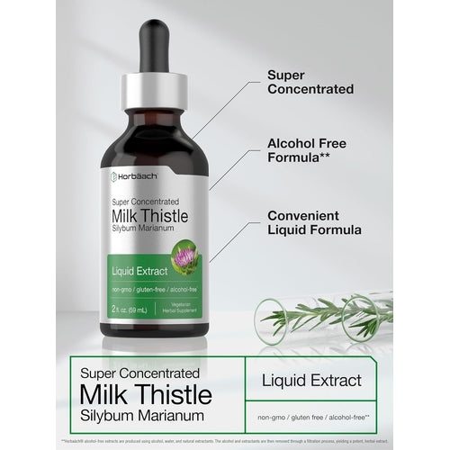 Milk Thistle Seed Liquid Extract Alcohol Free, 2 fl oz (59 mL) Dropper Bottle