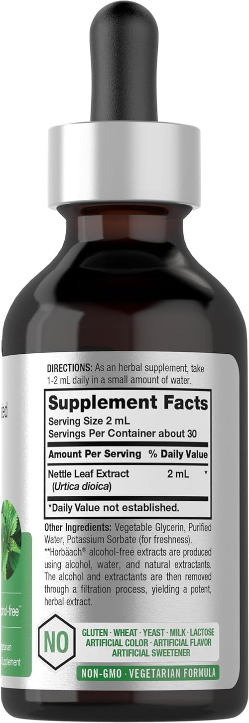 Nettle Leaf Liquid Extract Alcohol Free, 2 fl oz (59 mL) Dropper Bottle