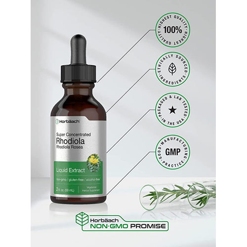 Rhodiola Liquid Extract Alcohol Free, 2 fl oz (59 mL) Dropper Bottle