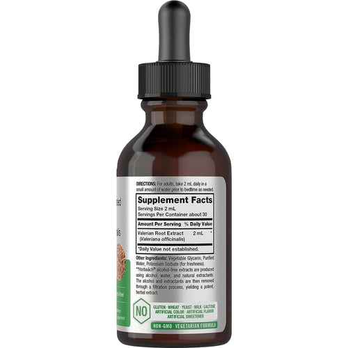 Valerian Root Liquid Extract Alcohol Free, 2 fl oz (59 mL) Dropper Bottle