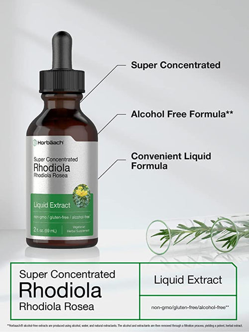 Rhodiola Liquid Extract Alcohol Free, 2 fl oz (59 mL) Dropper Bottle