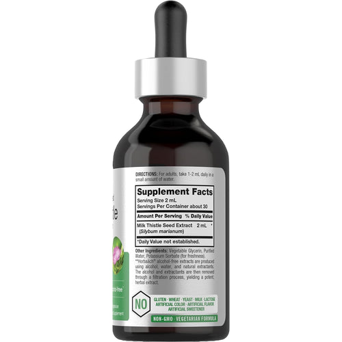 Milk Thistle Seed Liquid Extract Alcohol Free, 2 fl oz (59 mL) Dropper Bottle