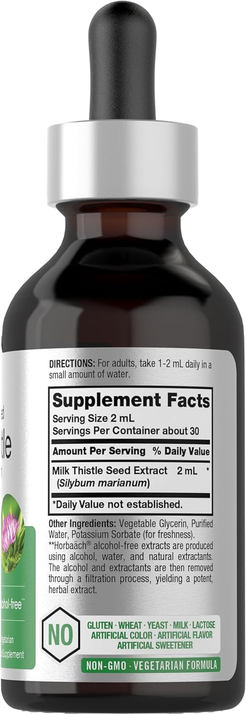 Milk Thistle Seed Liquid Extract Alcohol Free, 2 fl oz (59 mL) Dropper Bottle