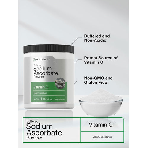 Sodium Ascorbate Buffered Vitamin C Powder, 16 fl oz (473 g) Bottle