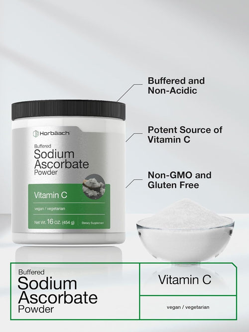 Sodium Ascorbate Buffered Vitamin C Powder, 16 fl oz (473 g) Bottle