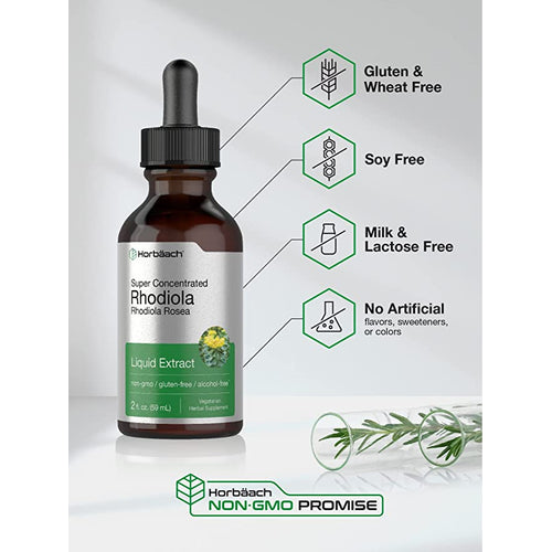 Rhodiola Liquid Extract Alcohol Free, 2 fl oz (59 mL) Dropper Bottle