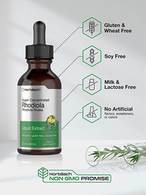 Rhodiola Liquid Extract Alcohol Free, 2 fl oz (59 mL) Dropper Bottle