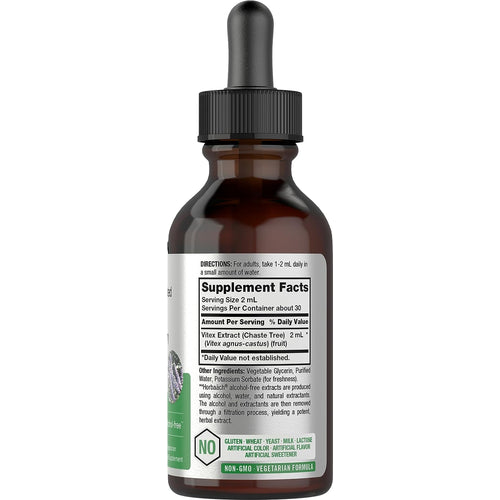 Chaste Tree Berry (Vitex) Liquid Extract  Alcohol Free, 2 fl oz (59 mL) Dropper Bottle