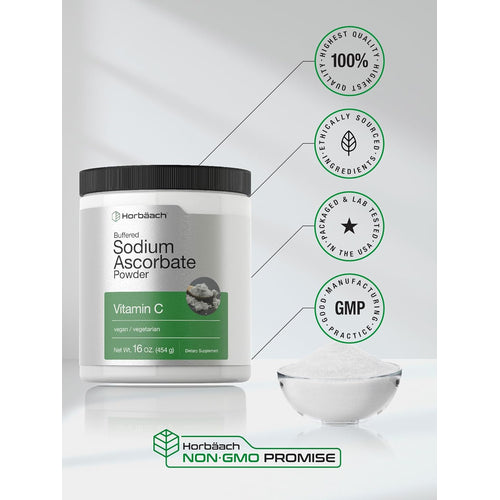 Sodium Ascorbate Buffered Vitamin C Powder, 16 fl oz (473 g) Bottle