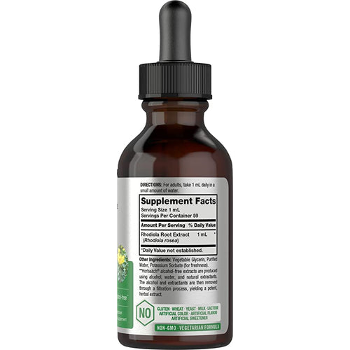 Rhodiola Liquid Extract Alcohol Free, 2 fl oz (59 mL) Dropper Bottle
